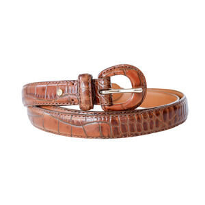 Lauren Ralph Lauren Embossed Leather Women Belt L Retro Preppy Old Money Work